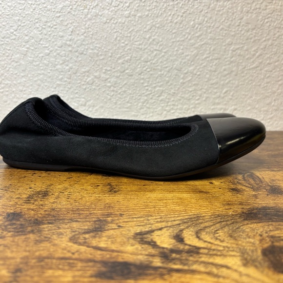 Frau Women’s 6 Black Suede Leather Ballerina Flats Slip On Shoes Made in Italy - Picture 2 of 7